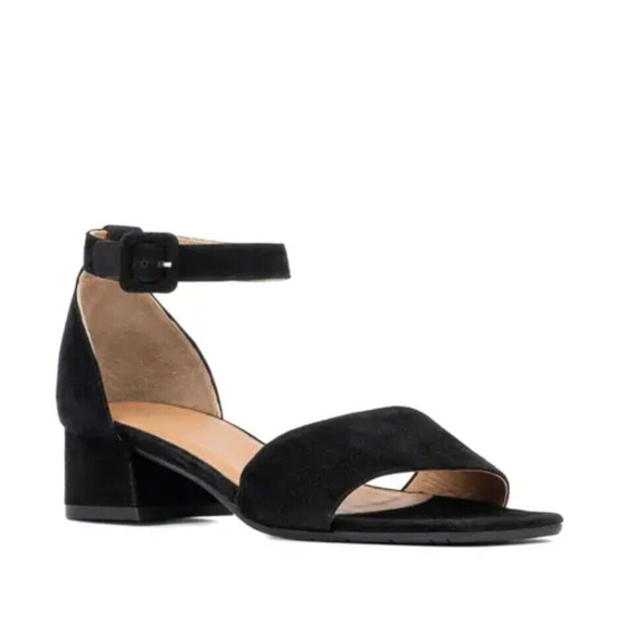 Aquatalia Shoes - Aquatalia NEW Hildy Open Toed Suede Black Pumps Size 7 Party Office Whimsigoth